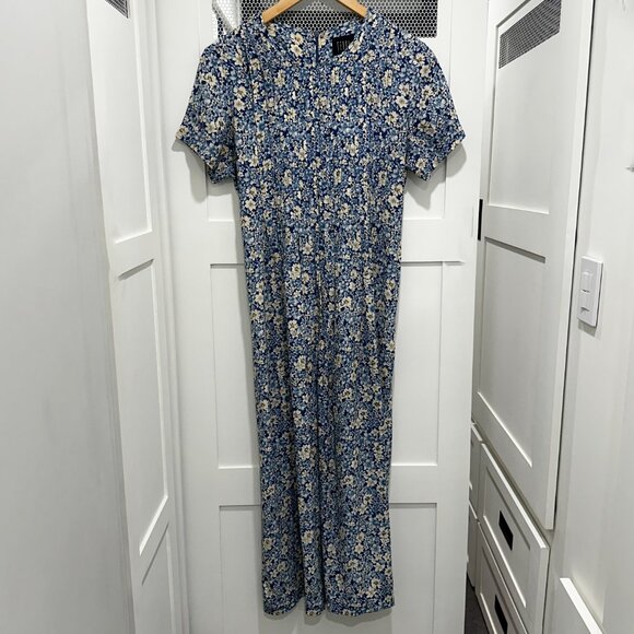 Vintage 90s Teddi Midi Dress Teacher Floral Boho Cottagecore Granny Sweet - Picture 5 of 9